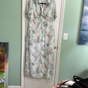 Calvin Klein size 16 regular floral pastel side zipper  lined dress NWT